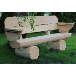 Gartenbank mit Armlehnen.